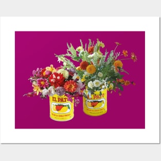 Mexican flower bouquet salsa can vase cinco de mayo decoration green Posters and Art